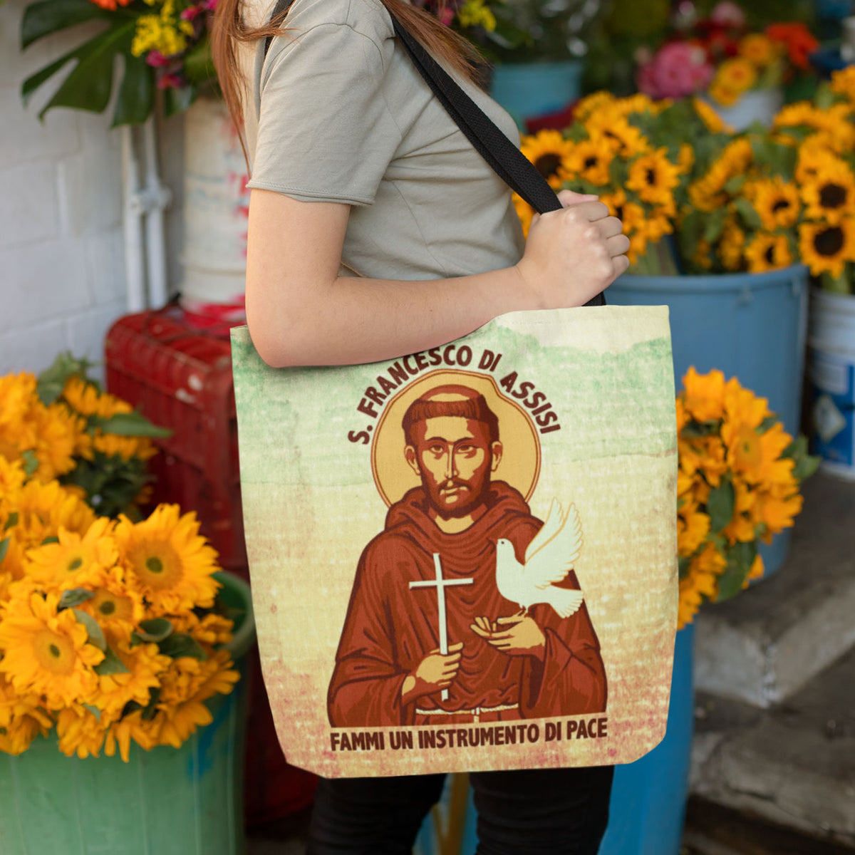 St Francis of Assisi Prayer Tote Bag