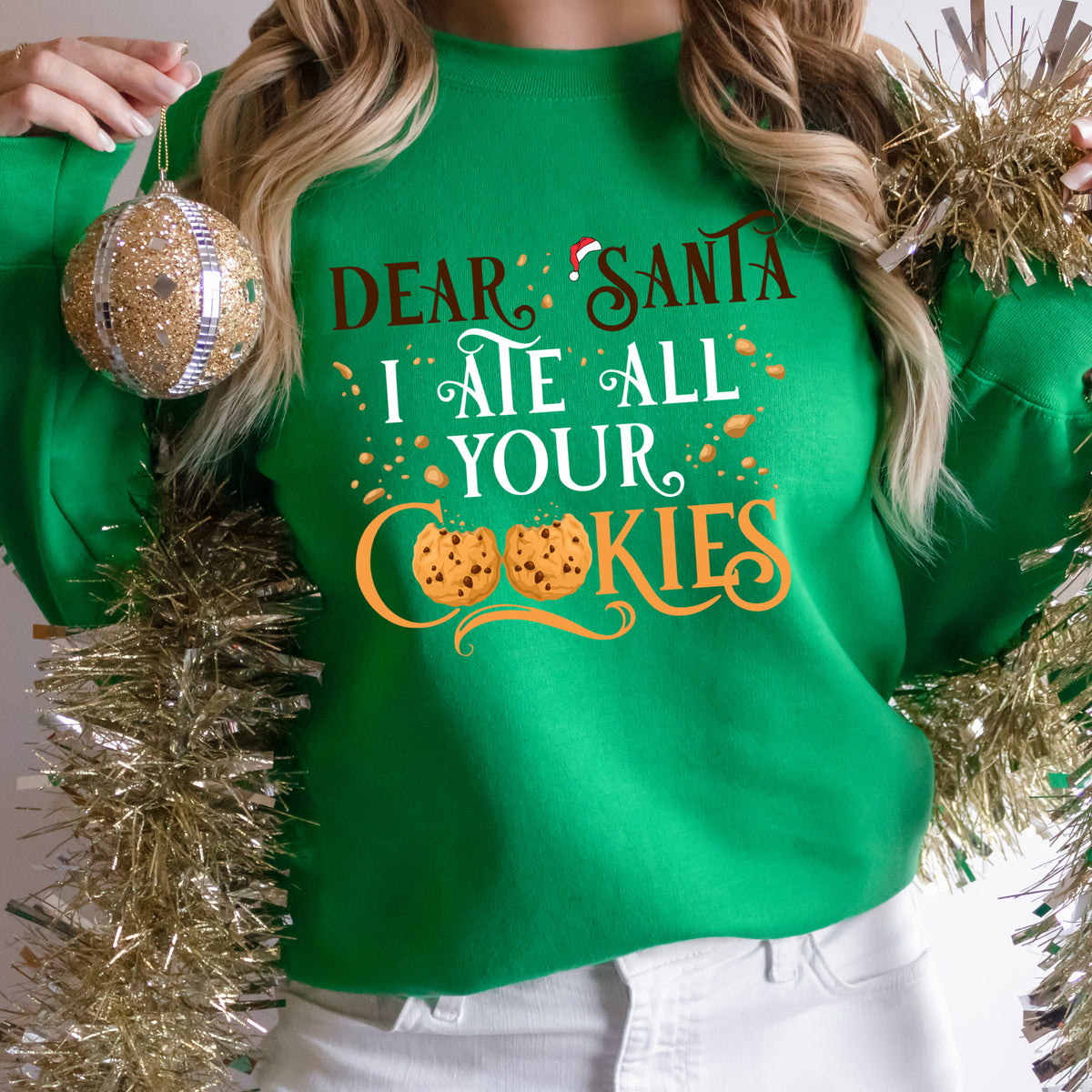 Santa Letter Tee | Cookies For Santa Shirt | Irish Green Sweatshirt