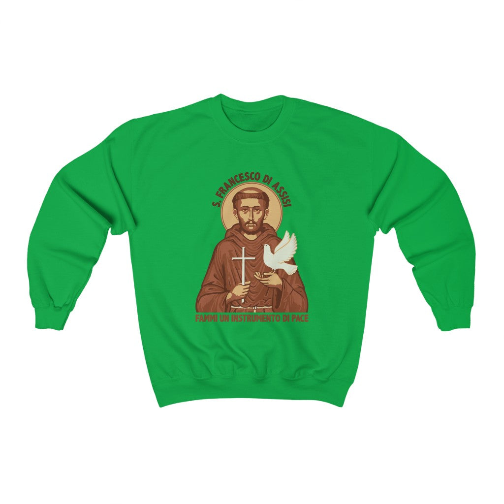 Saint Francis Catholic Peace Prayer Shirt | St Francis Italian Gift | Unisex Crewneck Sweatshirt