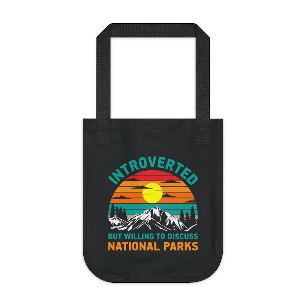Introvert National Parks Funny Camping Tote | Introverted Camping Gift | Organic Canvas Tote Bag