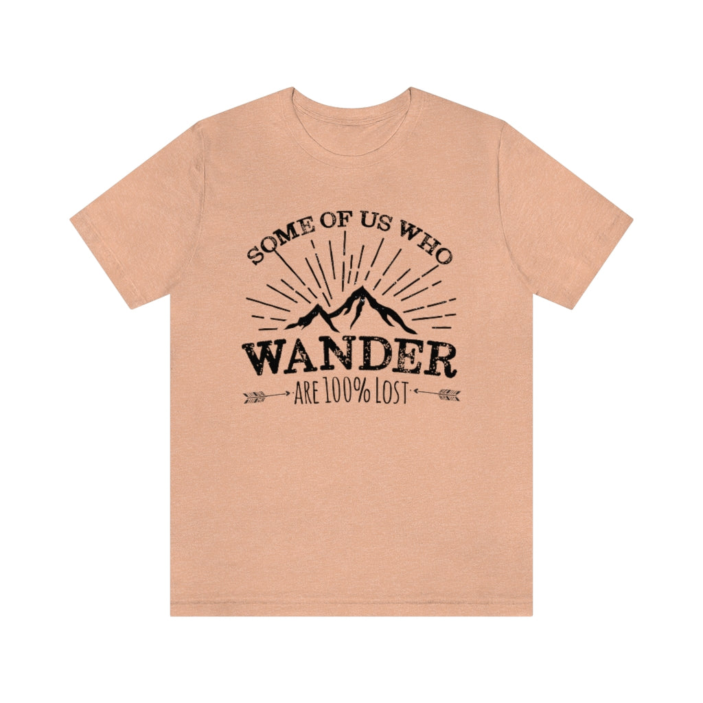 100% Lost Funny Wanderlust Adventure Shirt | Travel Lover Camping Gift | Unisex Jersey T-shirt
