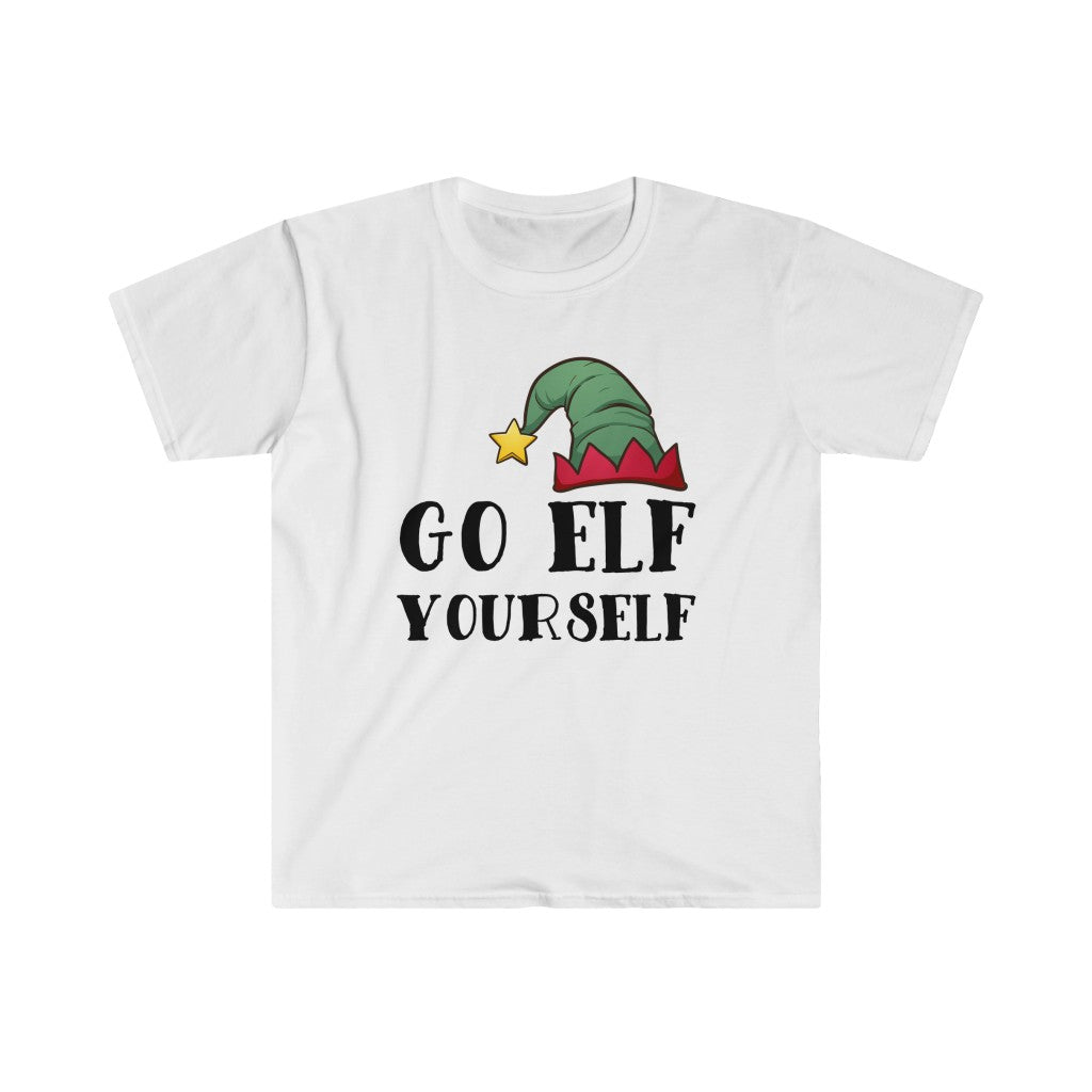 Go Elf Yourself Funny Christmas Elf Shirt | Mature Christmas Gift | Unisex Soft Style T-Shirt