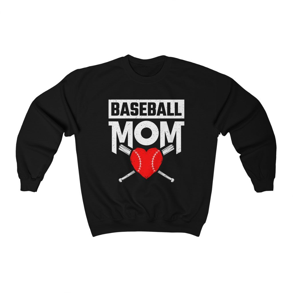 Baseball Mom Heart Aesthetic Shirt | Mothers Day Mom Gift | Unisex Crewneck Sweatshirt