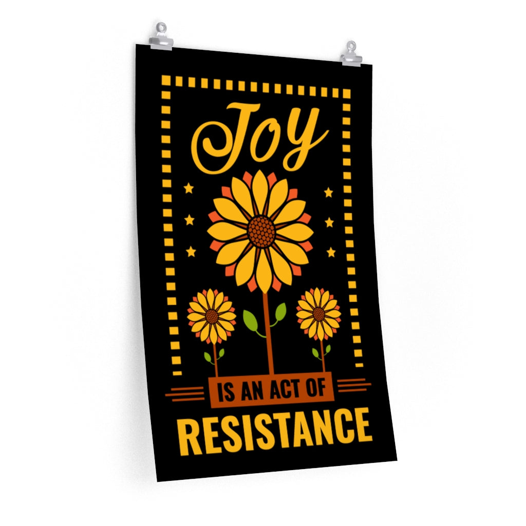 Joy Resistance Sunflower Aesthetic Wall Art | Sunflower Gift | Wall Home Decor