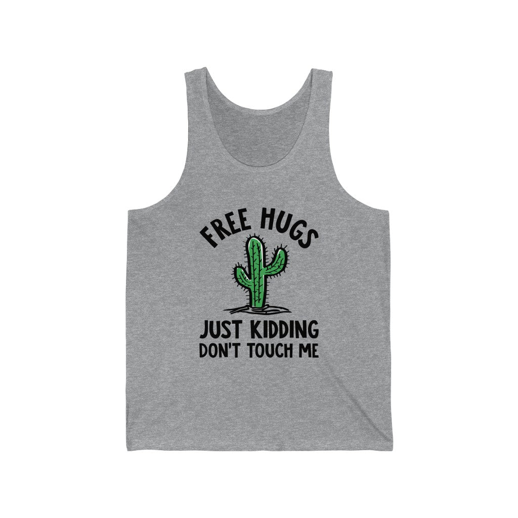 Free Hugs Cactus Funny Introvert Shirt Antisocial Gift | Unisex Jersey Tank Top