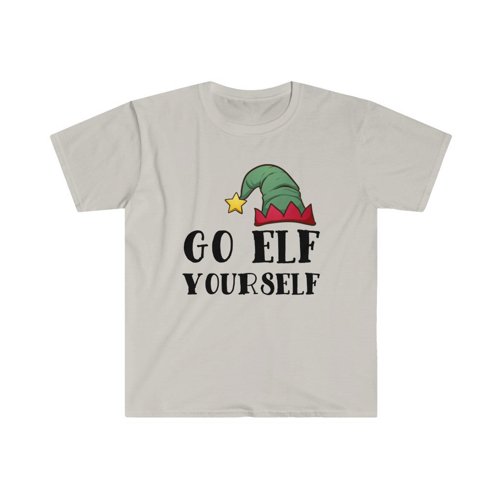 Go Elf Yourself Funny Christmas Elf Shirt | Mature Christmas Gift | Unisex Soft Style T-Shirt