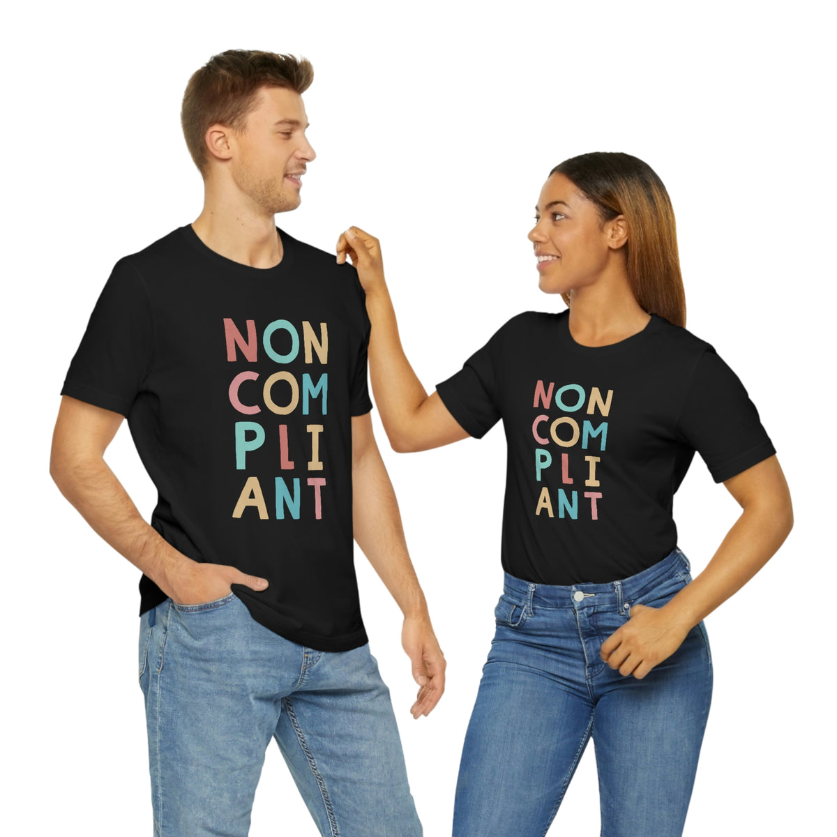 Noncompliant Protest Shirt | Coworker Gift For Her | Minimalist Shirt | Quirky Gifts | Unisex Jersey T-shirt