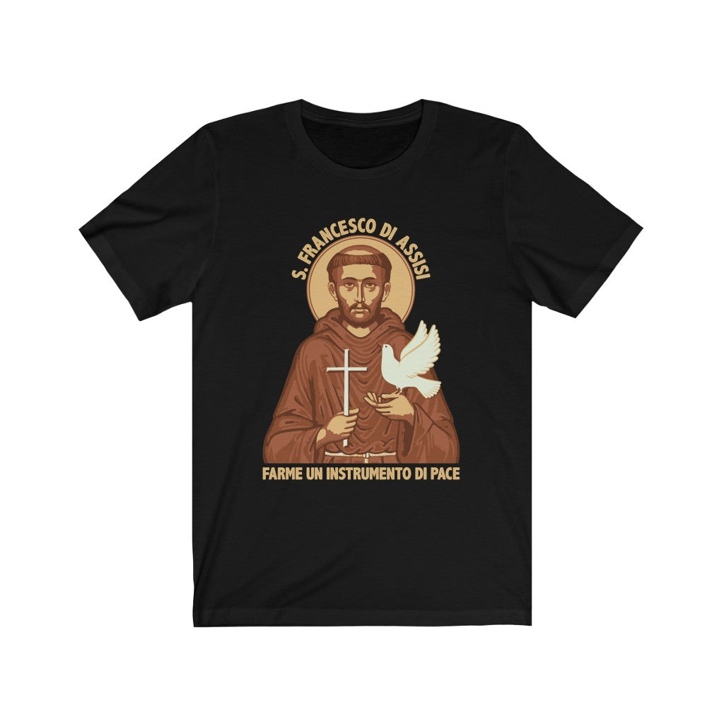 St Francis of Assisi Prayer T-shirt | Saint Francis Catholic Gift | Bella Canvas Unisex Jersey T-shirt