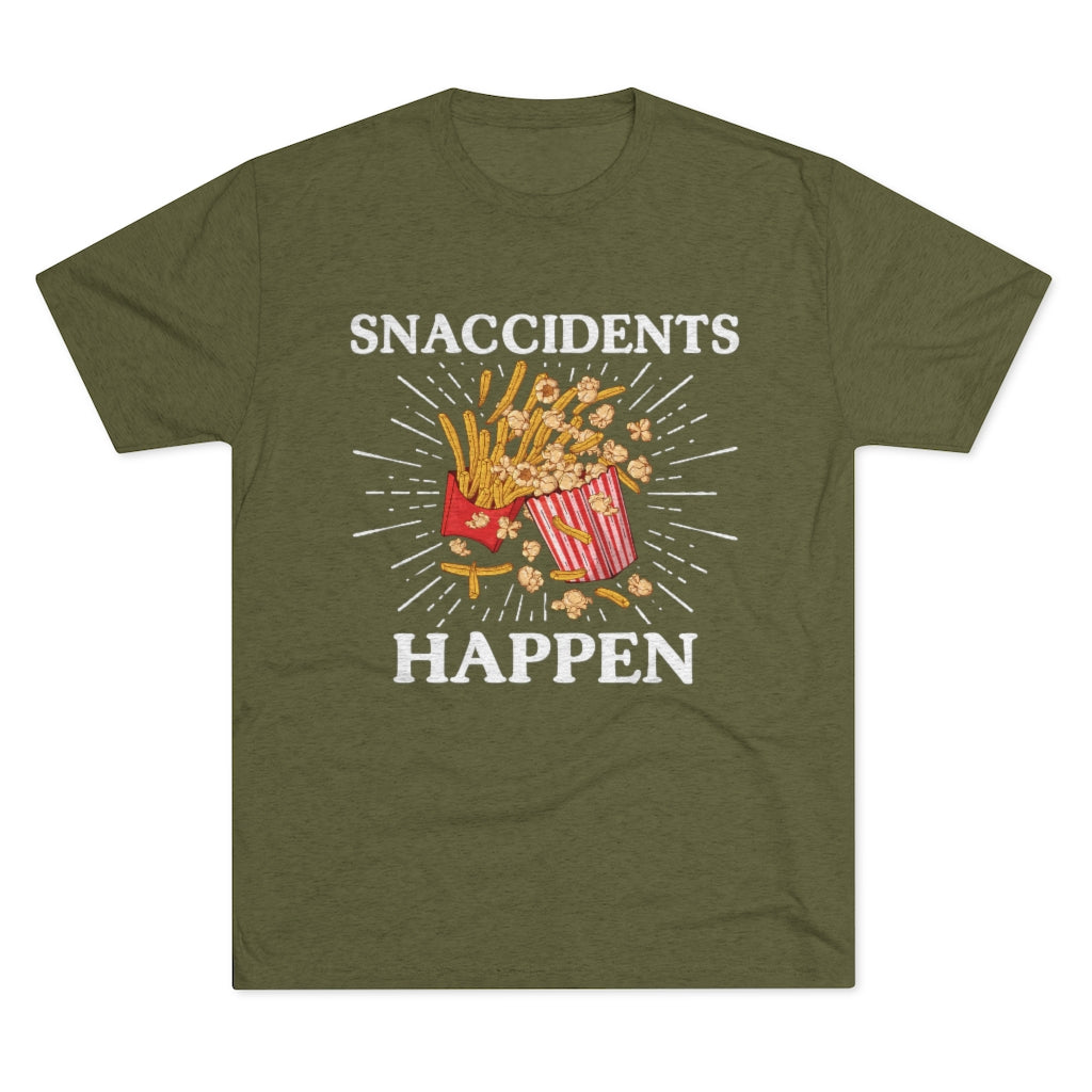 Snaccidents Happen Anti Diet Junk Food Shirt | Funny Game Day Shirt | Men's  Tri-blend T-shirt