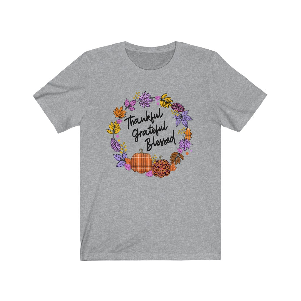Thankful Buffalo Plaid Pumpkin Fall Shirt | Unisex Jersey T-shirt