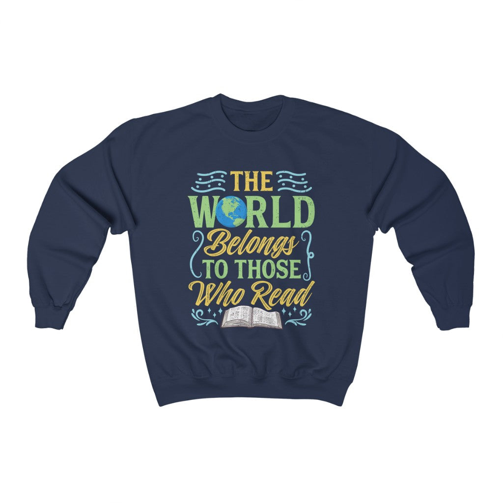 World Reading Book Lover Bookish Shirt | Bibliophile Gift | Unisex Crewneck Sweatshirt
