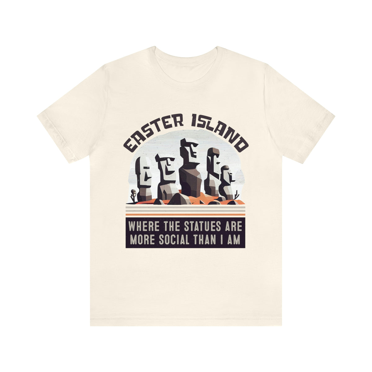 Easter Island Moai Head Introvert Shirt | Funny Antisocial Shirt | Quirky Gifts For Him | Unisex Jersey T-shirt