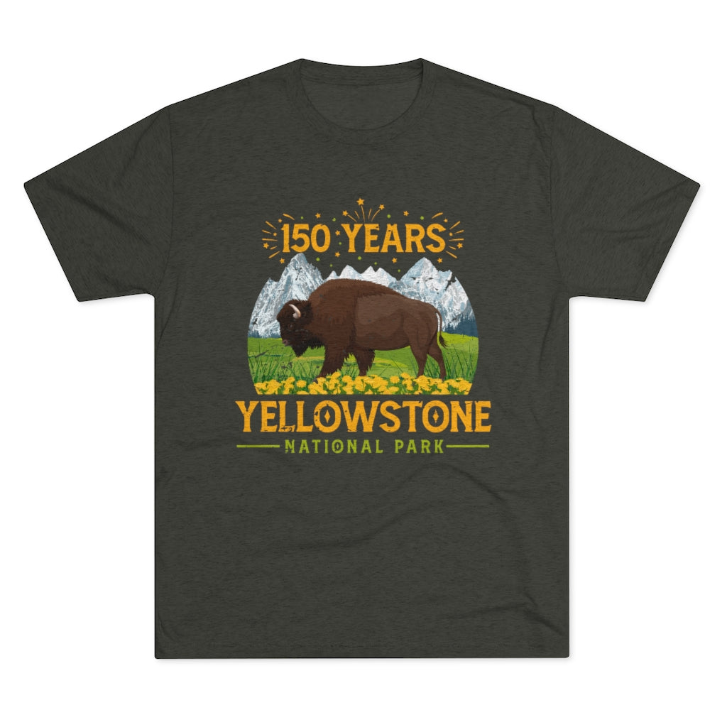 Yellowstone National Park Camping Shirt |Yellowstone 150th Anniversary Gift | Men's  Tri-blend T-shirt
