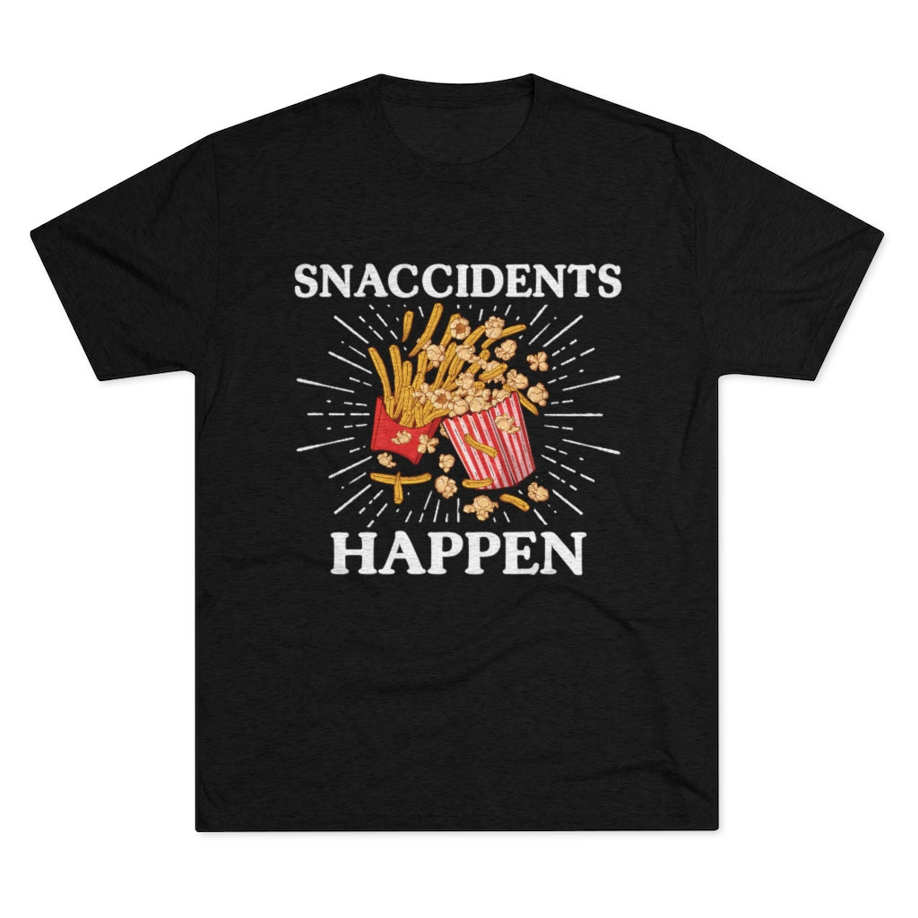 Snaccidents Happen Anti Diet Junk Food Shirt | Funny Game Day Shirt | Men's  Tri-blend T-shirt