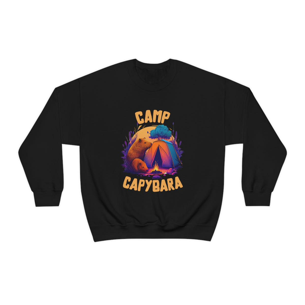Camp Capybara Shirt | Capybara Lover Gift | Retro Camping Sweatshirt | Funny Capybara Shirt| Unisex Crewneck Sweatshirt