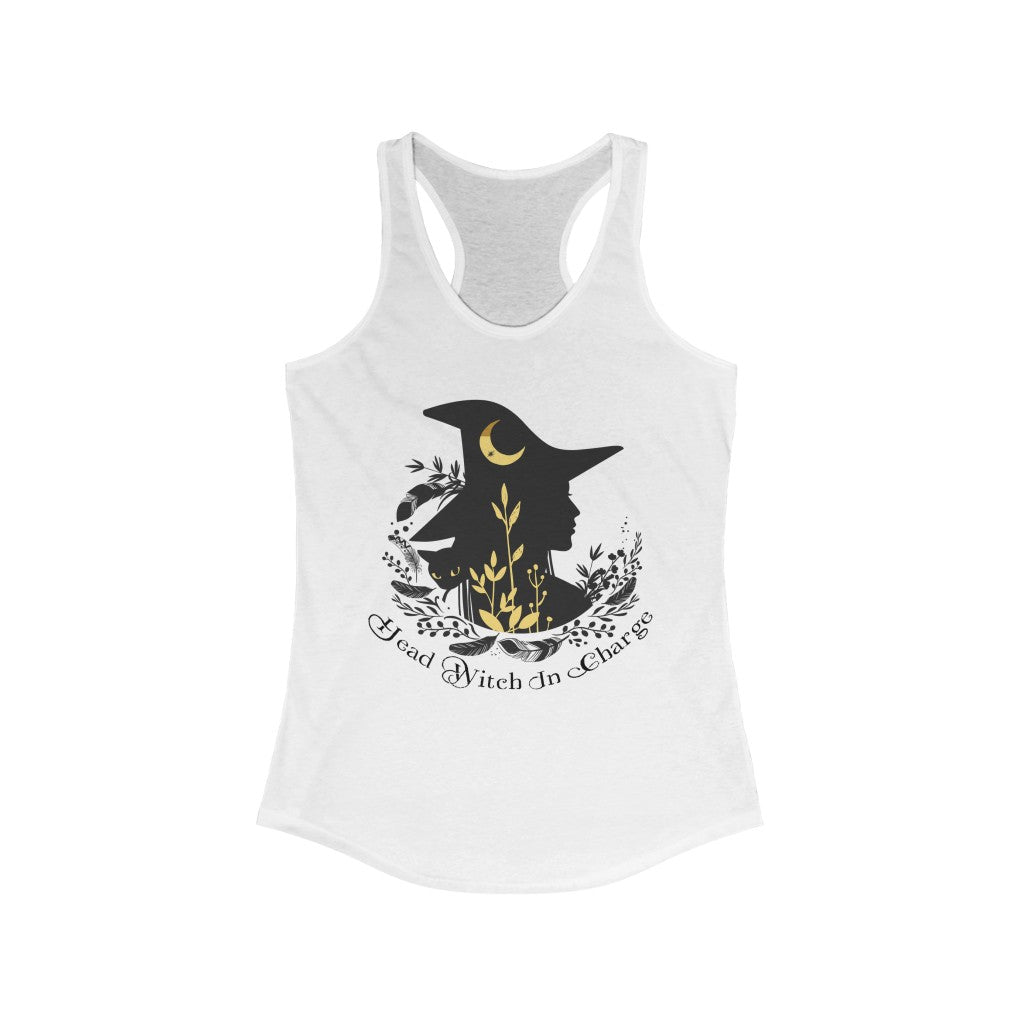 Head Witch In Charge Halloween Witch Shirt | Halloween Gift | Women's Slim-fit Racerback Tank Top