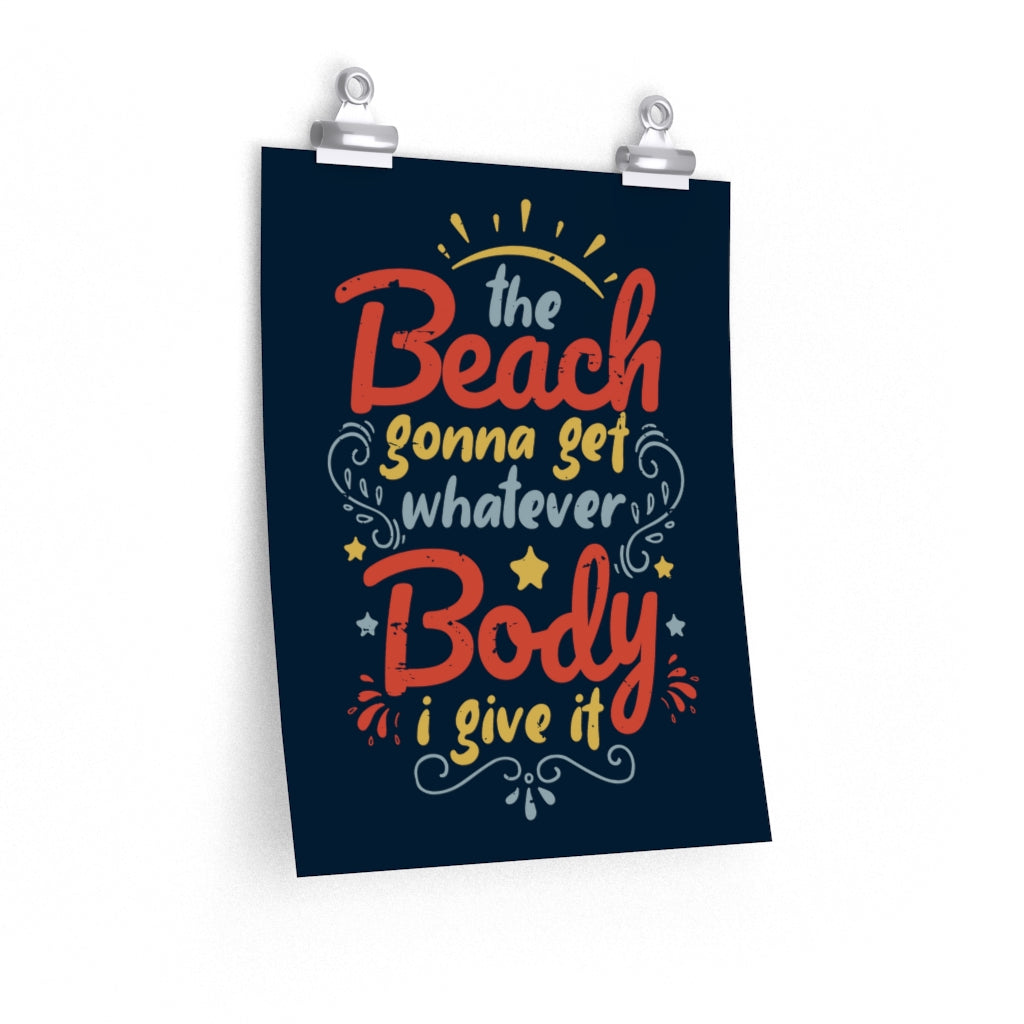 Beach Body Anti Diet Culture Wall Art Print | Beach Bum Gift | Premium Beach Home Decor