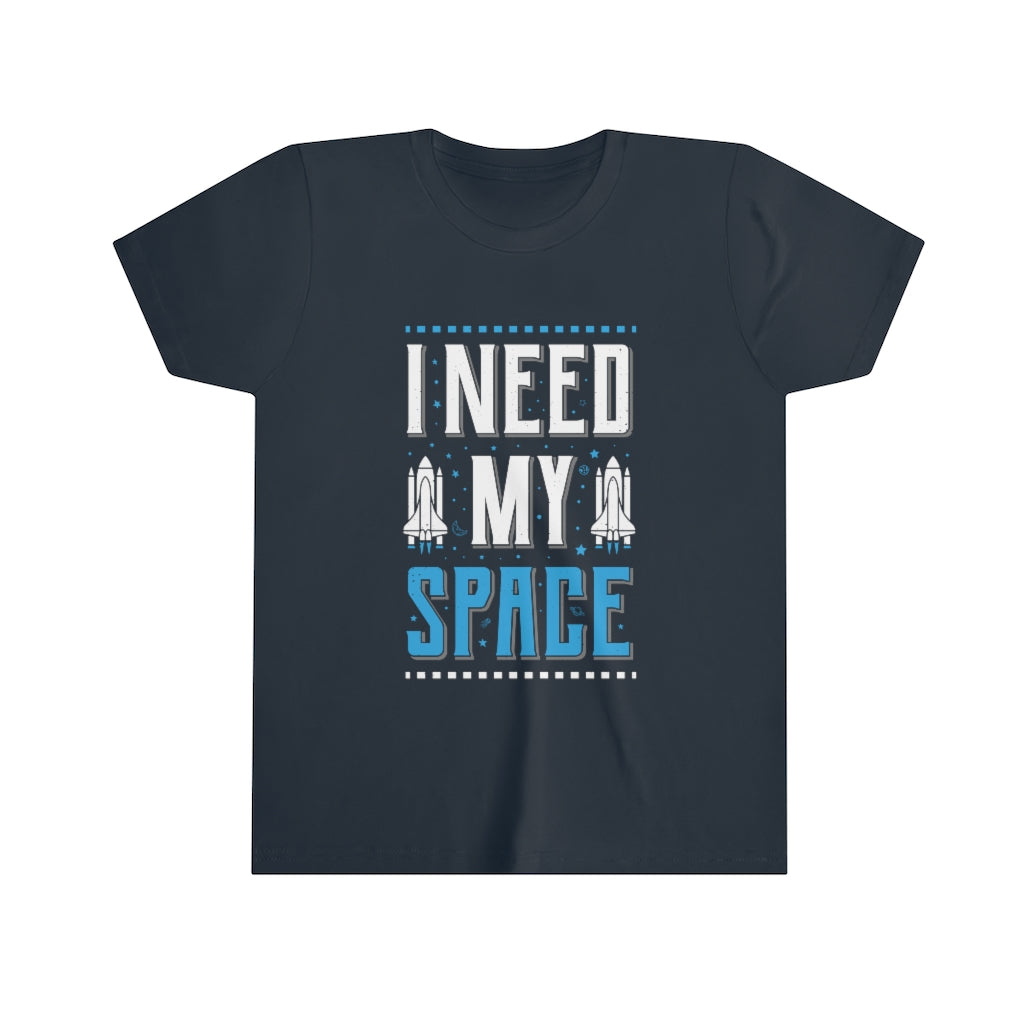 I Need My Space Funny Antisocial Shirt | Space Shuttle Astronomy Shirt | Youth Jersey T-shirt