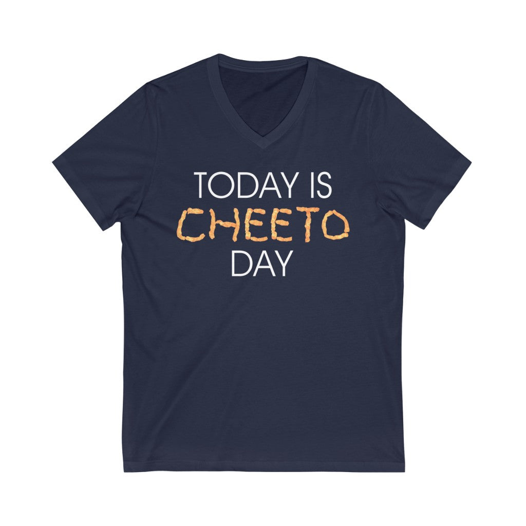 Cheeto Cheat Day Funny Workout T-shirts | Foodie Game Day Gifts | Unisex Jersey V-neck T-shirt