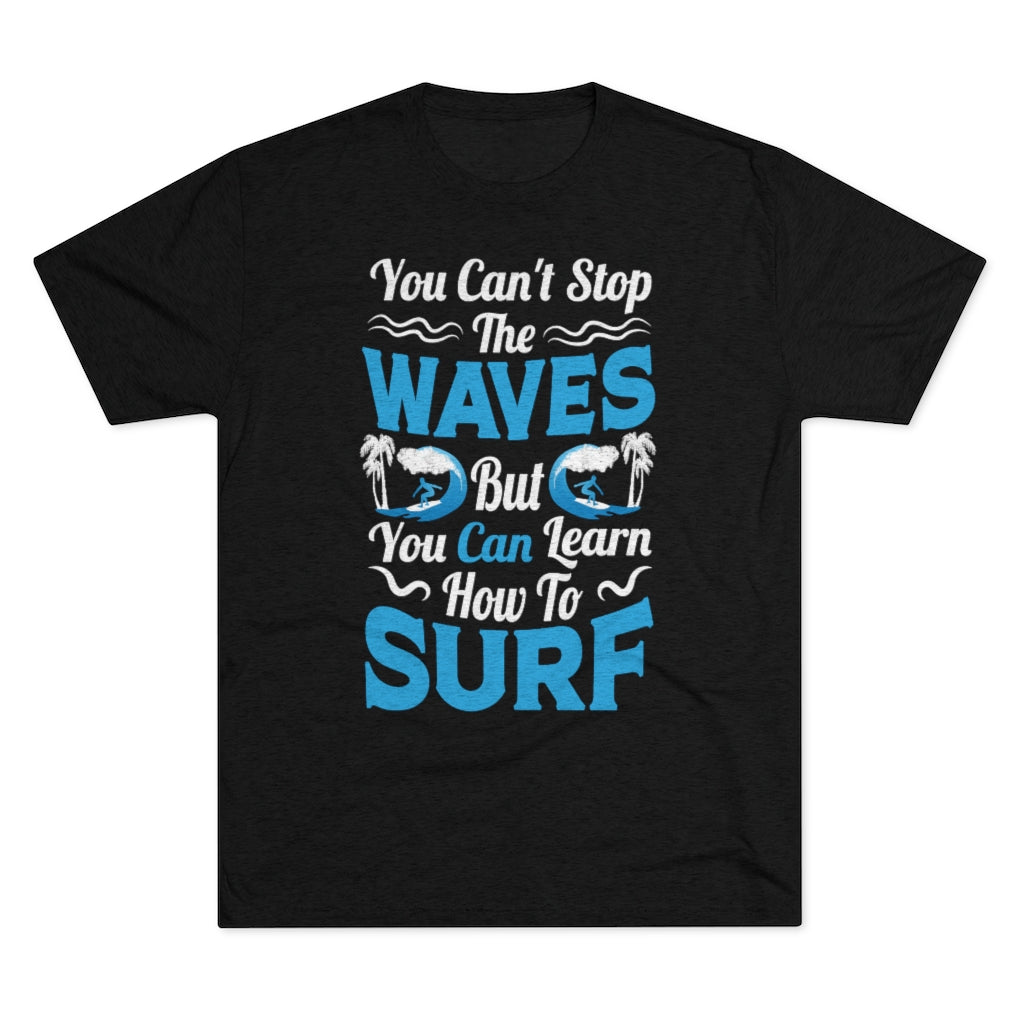 Can't Stop Waves School Psychologist Shirt | Mindfulness Gift | Men's Tri-blend T-shirt