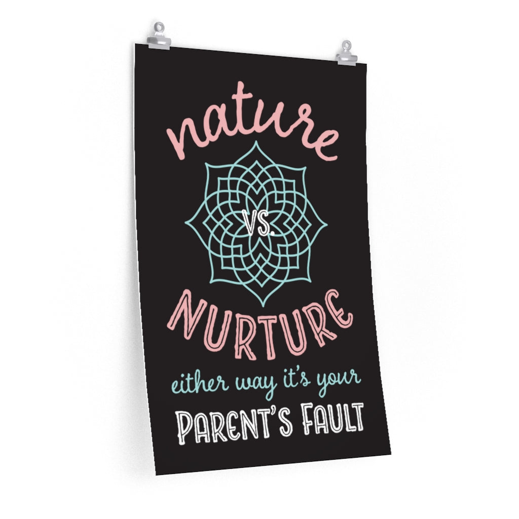 Nature Vs Nurture Funny Psychology Wall Art | Psychologist College Gift | Premium Matte Art Print Home Decor