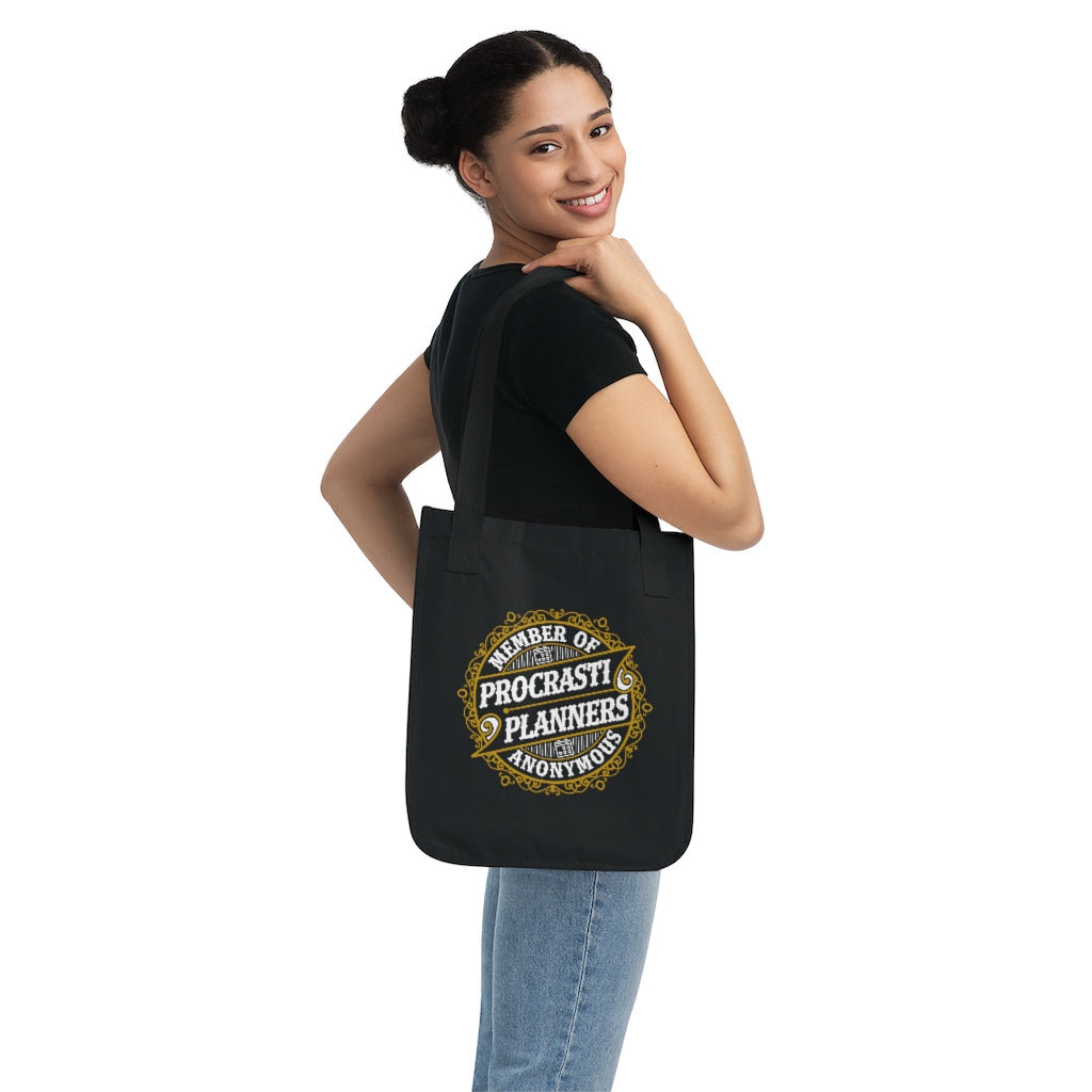 Procrastiplanner Funny Entrepreneur Tote Bag | Planning to Prosper Gift | Organic Canvas Tote Bag