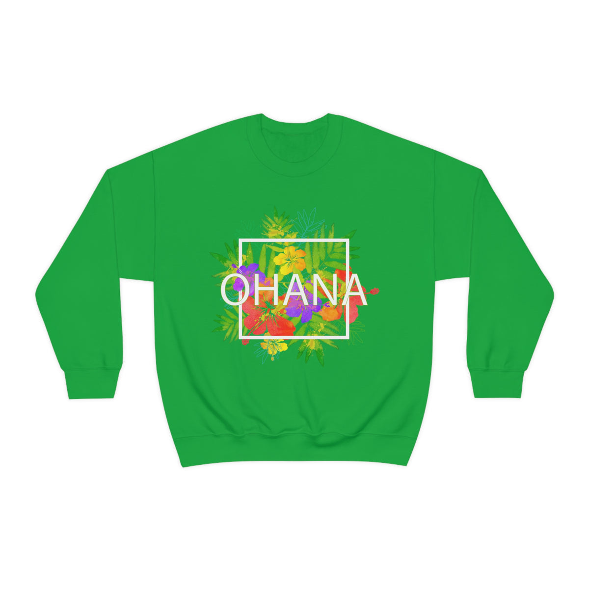 Ohana Means Family Beach Bum Tropical Shirt | Hawaiian Shirt | Graphic Tees | Unisex Crewneck Sweatshirt