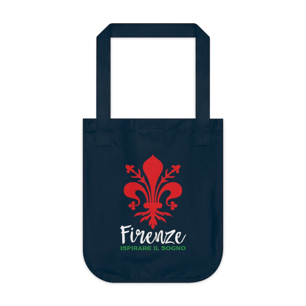 Florence Italy Fleur de Lis Tote Bag | Firenze Italia Italian Gift | Organic Canvas Tote Bag