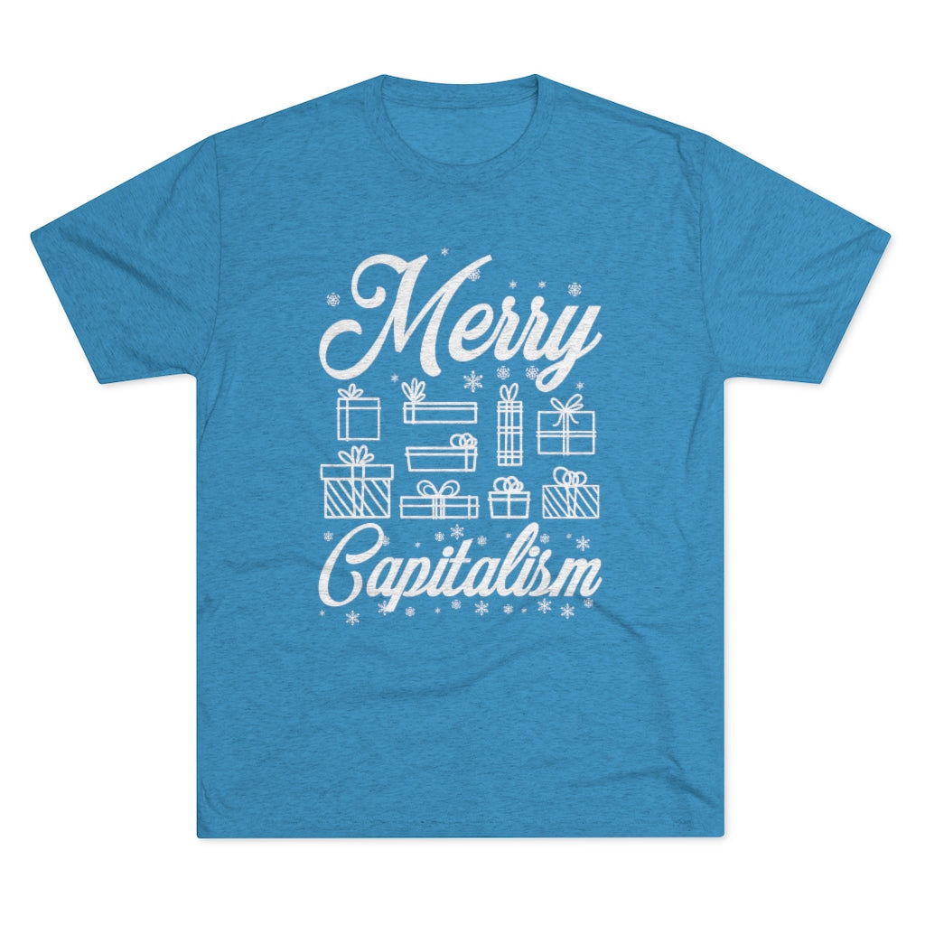 Merry Capitalism Funny Christmas Shirt | Anti Christmas Gift | Men's  Tri-blend T-shirt