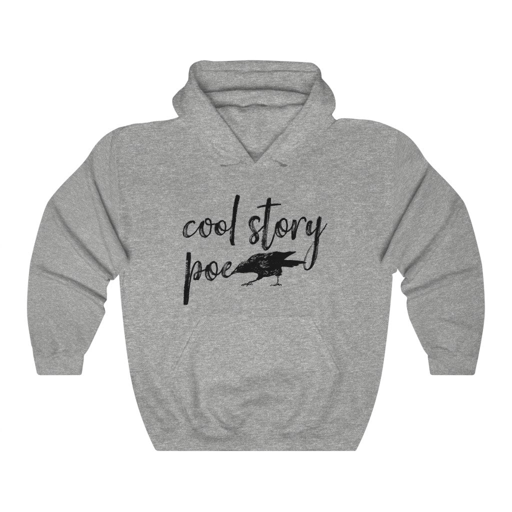 Cool Story Edgar Allan Poe Book Worm Shirt | Raven Book Lover | Unisex Hooded Sweatshirt