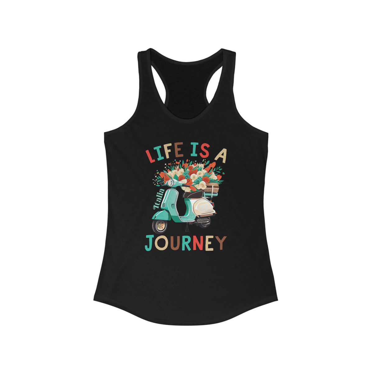 Life Is A Journey Italy Shirt | Italy Travel Gifts | Italy Vacation Shirt | Gift For Her | Women's Slim-fit Racerback Tank Top