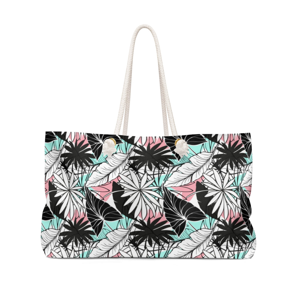 Palm Print Oversized Weekender Bag | Palm Tree Summer Aesthetic Gift | Beach Tote Bag