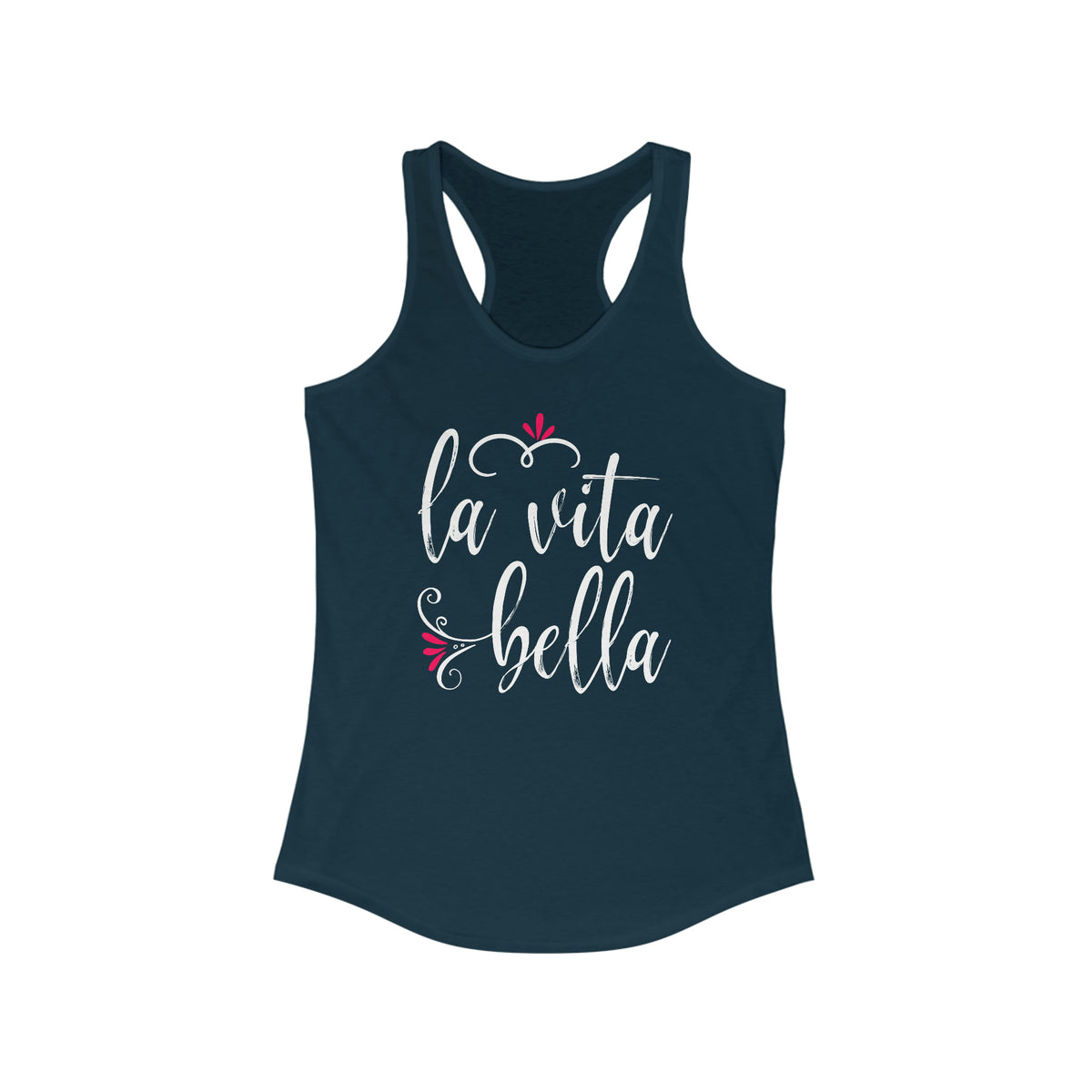 The Bella Vita Good Life World Travel Lover T-shirt | Italy Travel Gift | Women's Slim-fit Racerback Tank Top