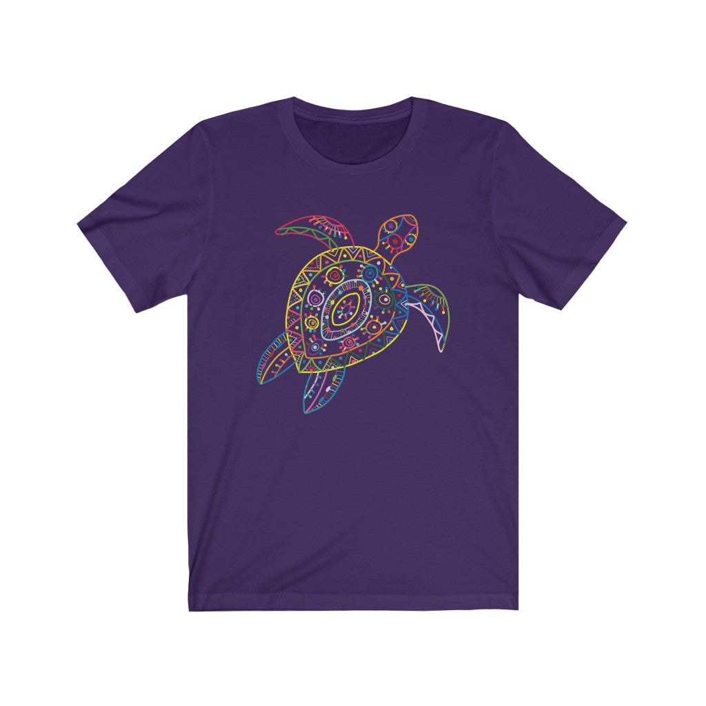 Sea Turtle Line Drawing Beach Bum Shirt | Ocean Lover Graphic Tees | Unisex Jersey T-shirt