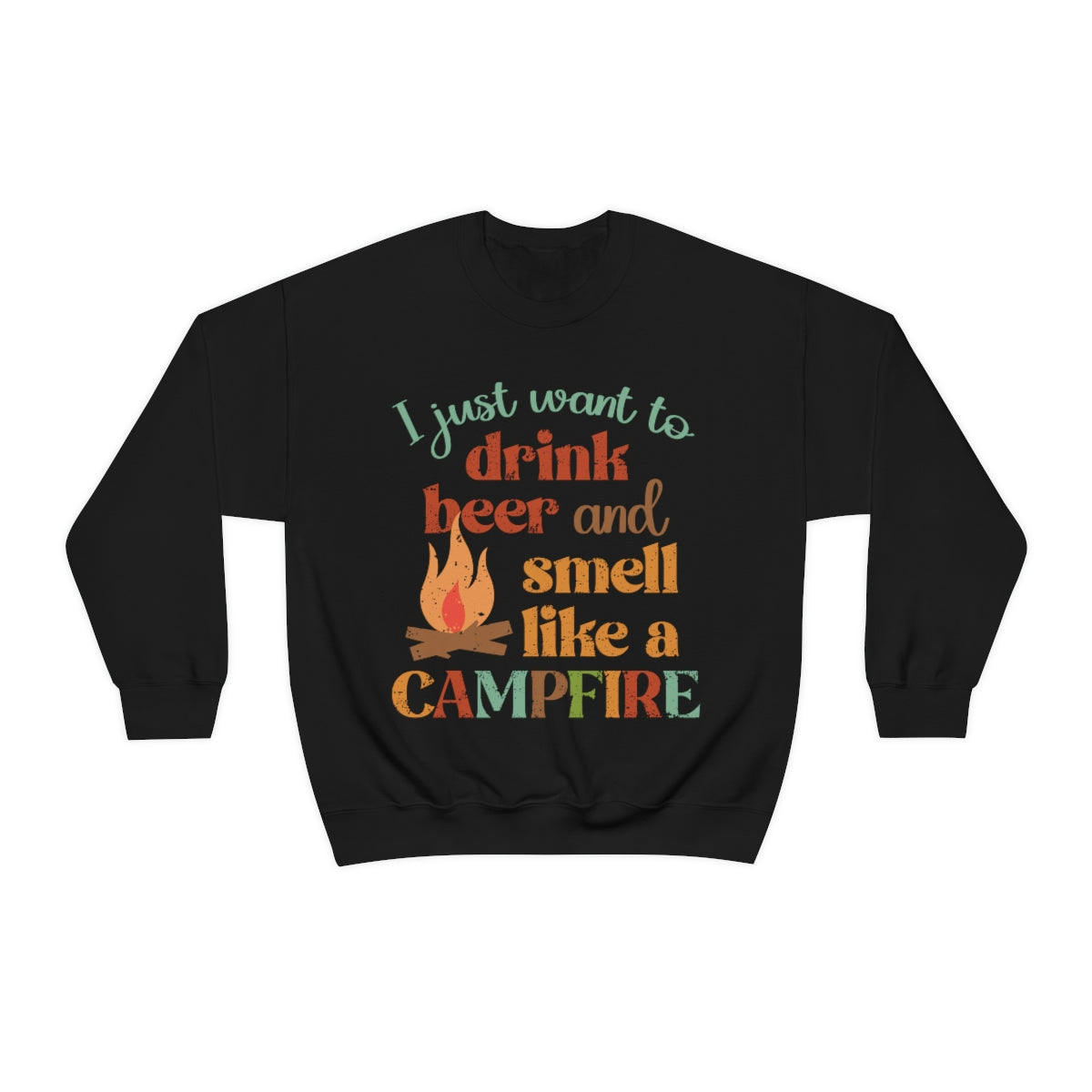 Smell Like a Campfire Beer Shirt | Camping Shirt | Camping Gifts | Unisex Crewneck Sweatshirt