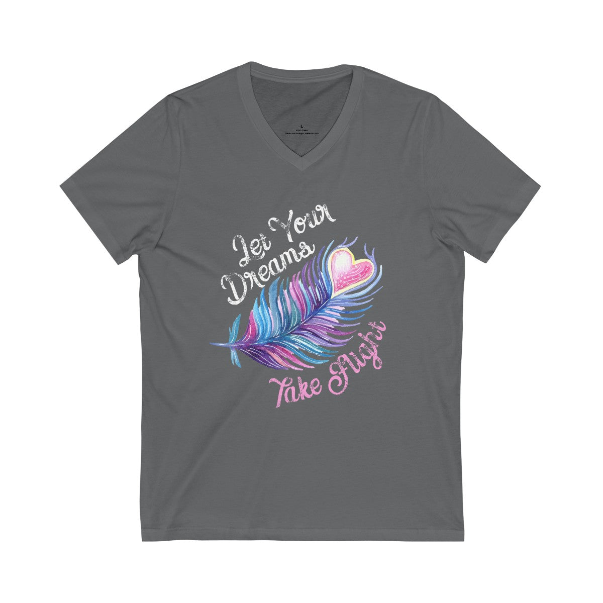 Dreams Take Flight Inspirational Shirts | Dream Big Gifts | Unisex Jersey V-neck T-shirt