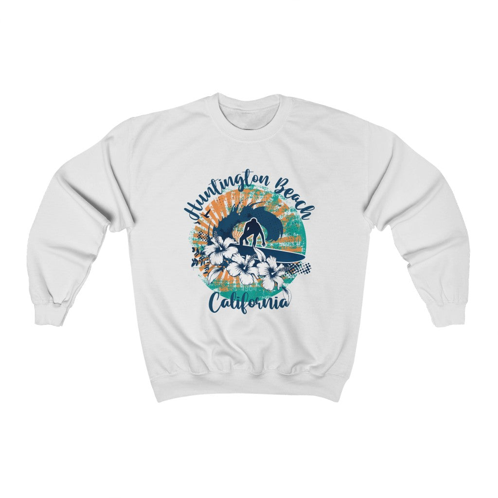 Huntington Beach Beach Bum Surfer Shirt | Beach Gift | Unisex Crewneck Sweatshirt