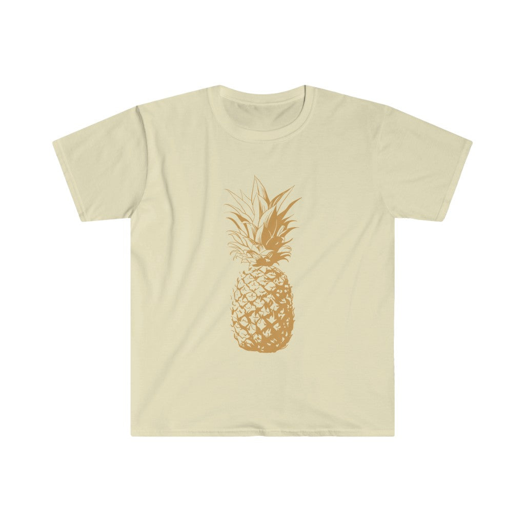 Gold Pineapple Beach Bum Aesthetic Shirt | Hawaiian Gift | Unisex Soft Style T-Shirt