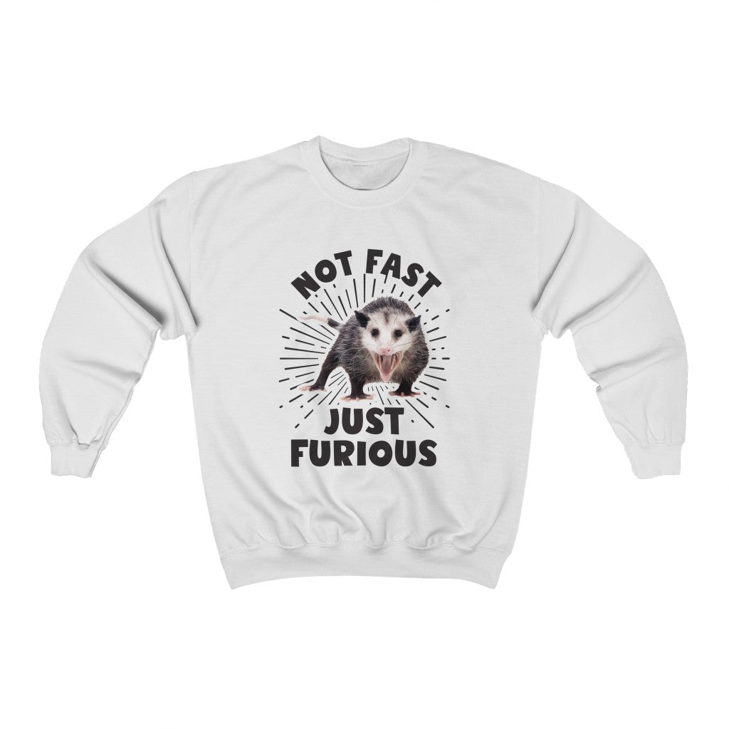 Not Fast and Furious Funny Possum Shirt | Funny Nature Lover Gift | Unisex Crewneck Sweatshirt