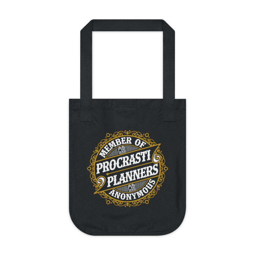 Procrastiplanner Funny Entrepreneur Tote Bag | Planning to Prosper Gift | Organic Canvas Tote Bag