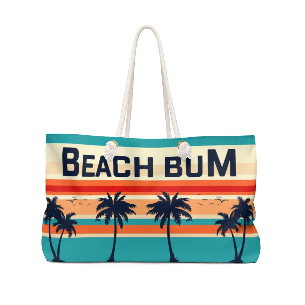 Beach Bum Oversized Weekender Bag | Beach Lover Gift | Beach Print Tote Bag