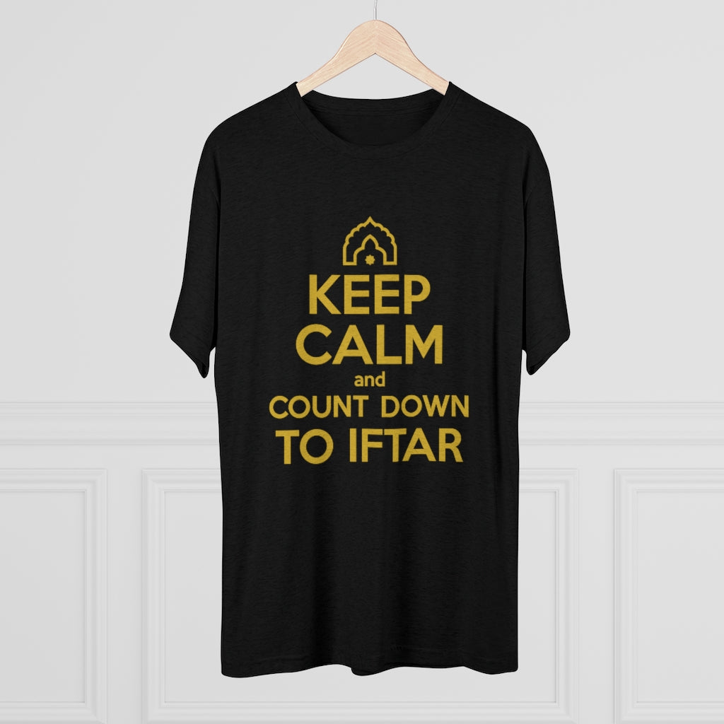Keep Calm Iftar Muslim Gift Ramadan Shirt | Countdown to Iftar Gift | Men's  Tri-blend T-shirt