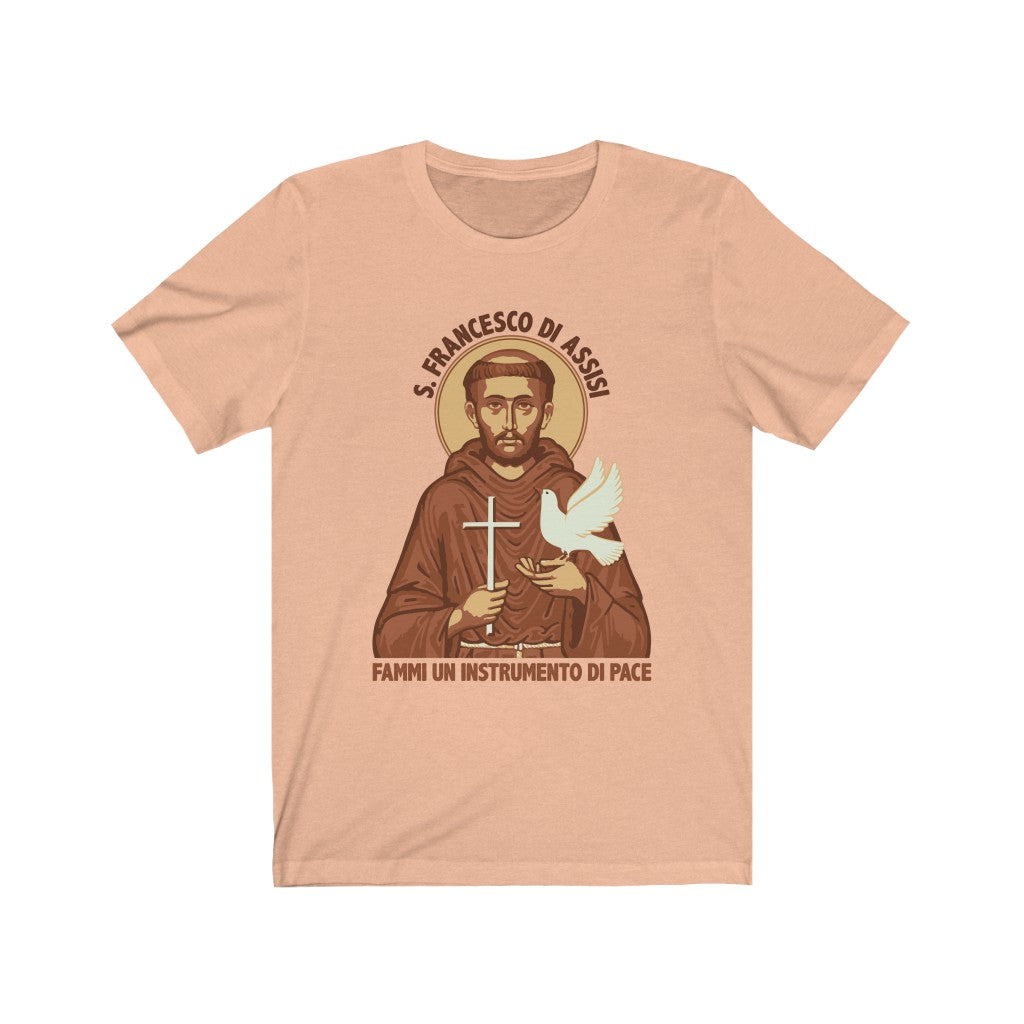 St Francis of Assisi Prayer T-shirt | Saint Francis Catholic Gift | Bella Canvas Unisex Jersey T-shirt