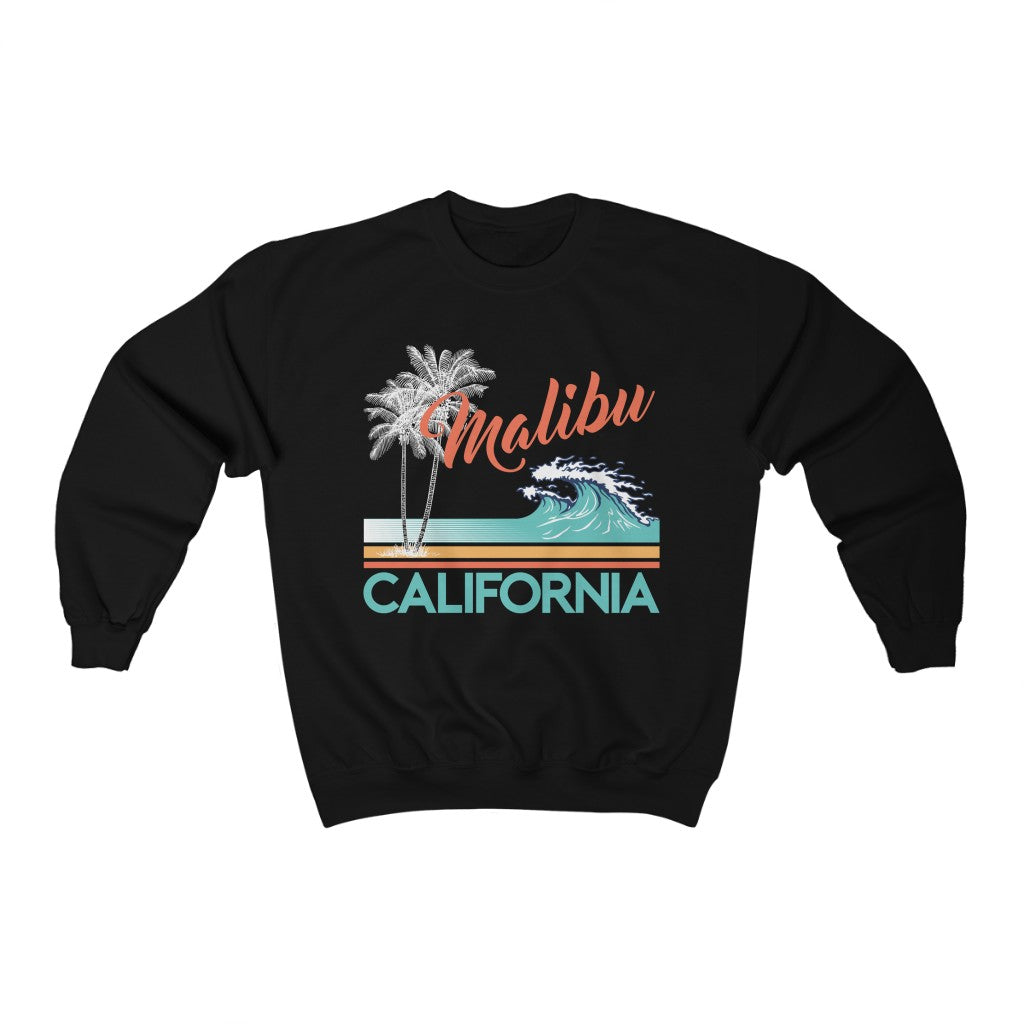 Malibu Beach Bum Vintage California Shirt | Surfing Gift | Unisex Crewneck Sweatshirt