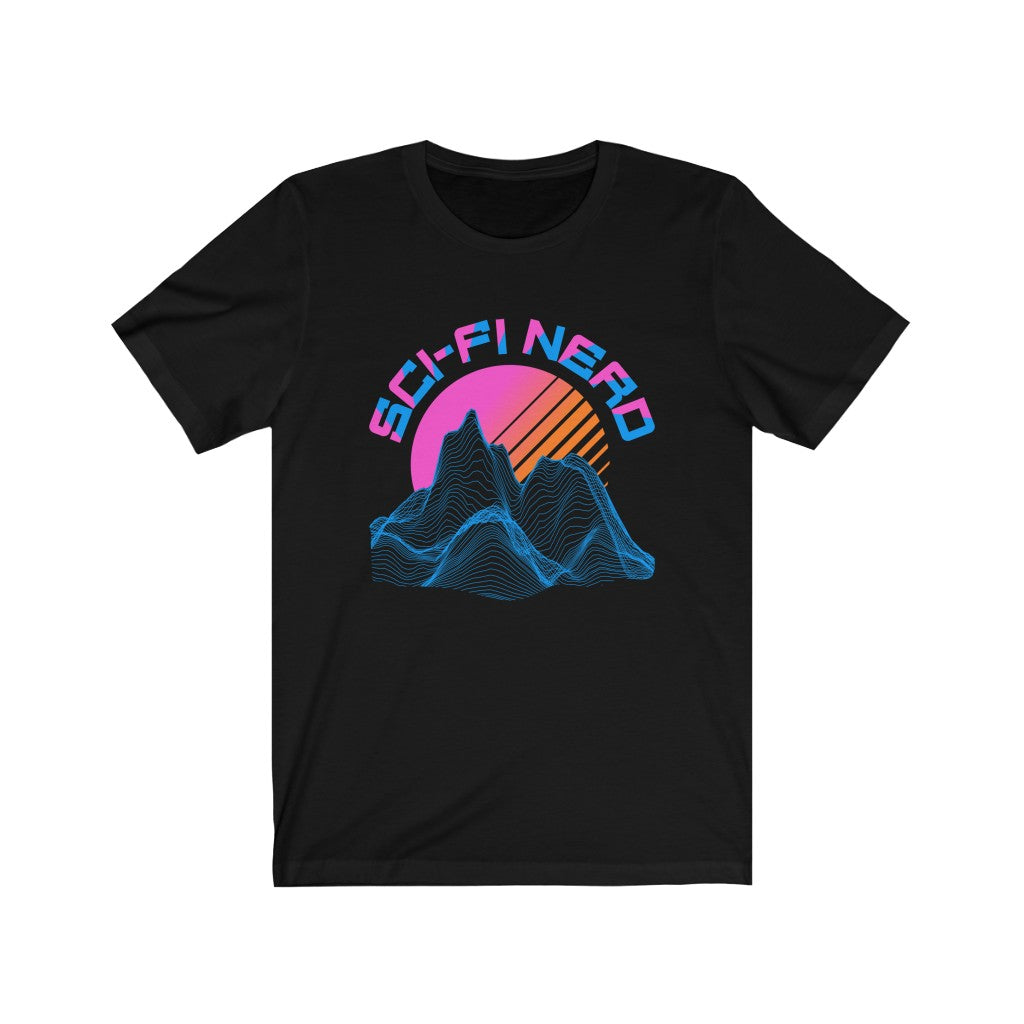 Sci Fi Nerd Vapor Wave Geometric Shirt | Science Fiction Lover | Unisex Jersey T-shirt