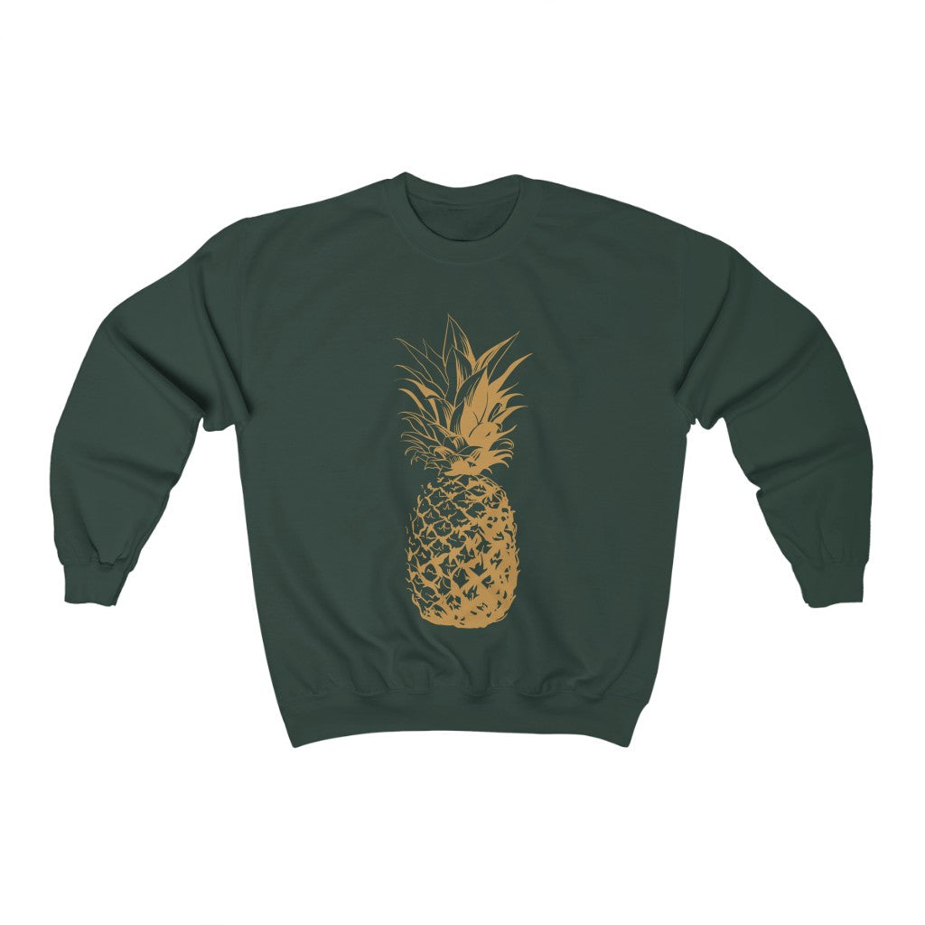 Gold Pineapple Beach Bum Aesthetic Shirt | Hawaiian Gift | Unisex Crewneck Sweatshirt