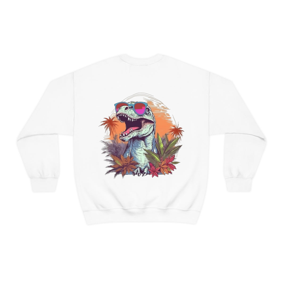 Beach Vibes T Rex Shirt | Funny Dinosaur Shirt | Front and Back Shirt | Tropical Summer Shirt | Pocket Shirt | Unisex Crewneck Sweatshirt