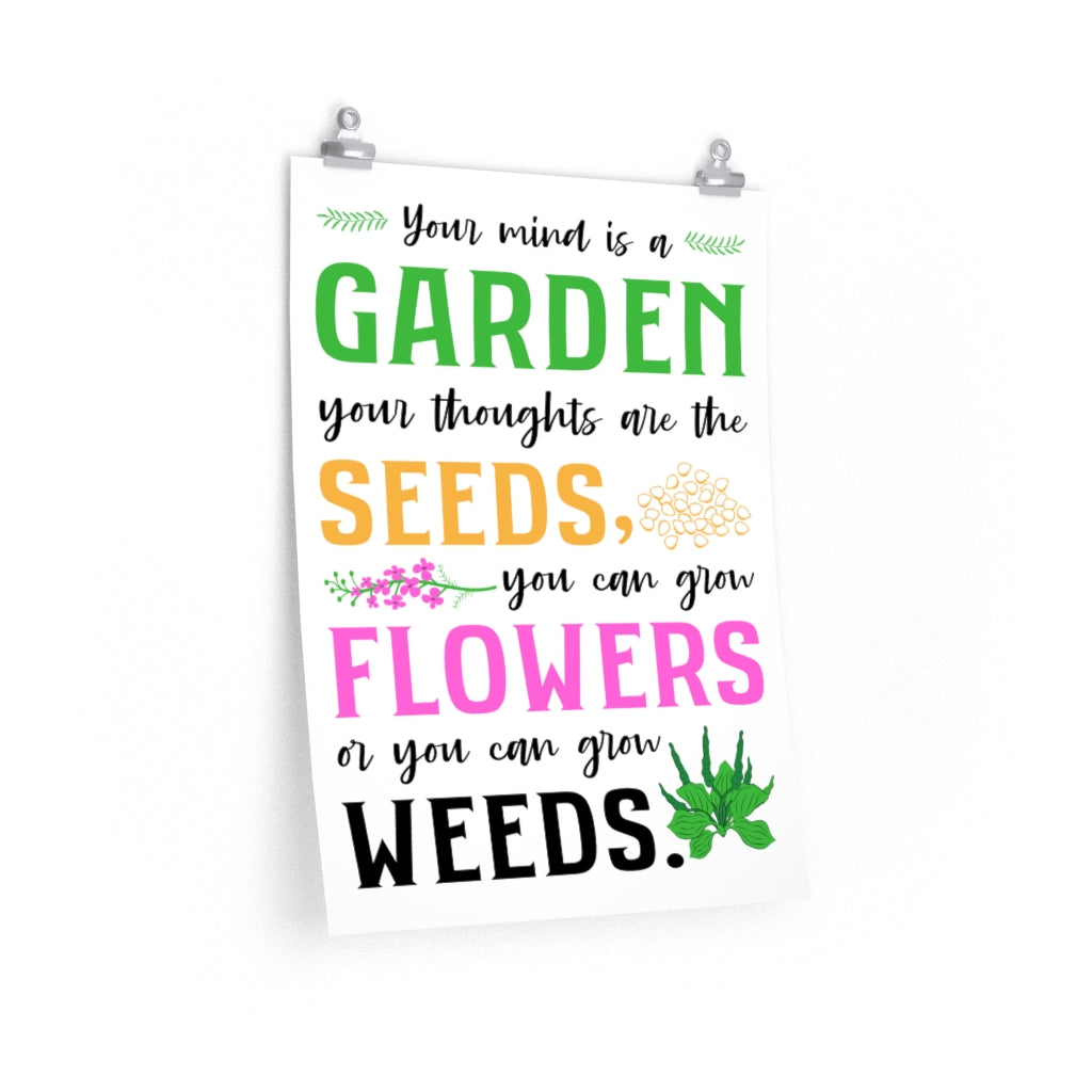 Garden Mindfulness School Psychologist Wall Art | Mindfulness Gift | Premium Matte Art Print