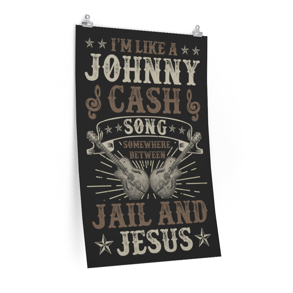 Johnny Cash Song Guitar Wall Art Print | Music Home Decor