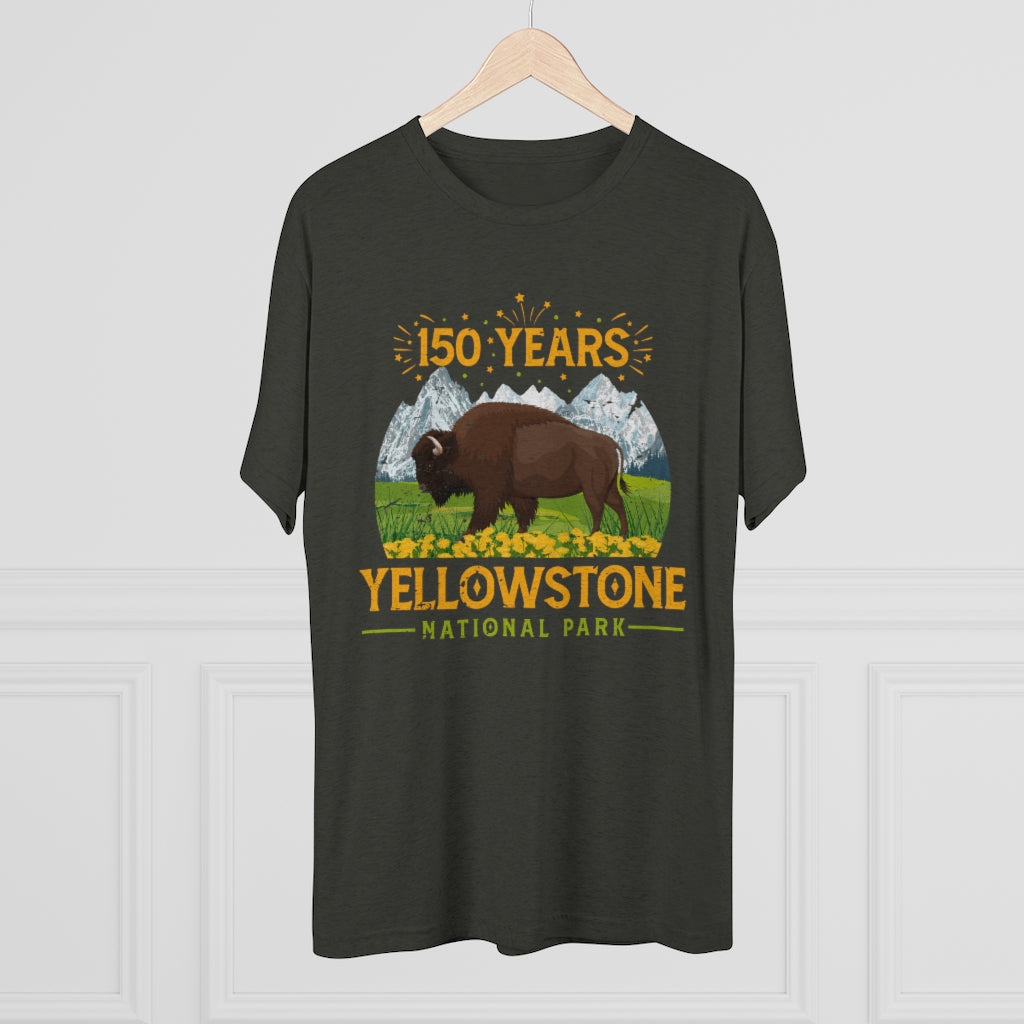 Yellowstone National Park Camping Shirt |Yellowstone 150th Anniversary Gift | Men's  Tri-blend T-shirt
